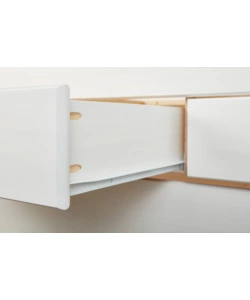 LETTO SINGOLO CON 3 CASSETTI E LETTO ESTRAIBILE IN PINO BIANCO 90X200 CM